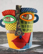 Colorful Abstract Face plant pot - Unique Handcrafted Decor - MagicGardens