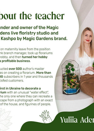 ONLINE COURSE: DIY Terrarium Making — Preserved Moss Art, 45 min Digital Product - MagicGardens