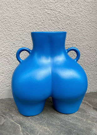Blue Perfect Nude Woman Butt Ceramic Vase