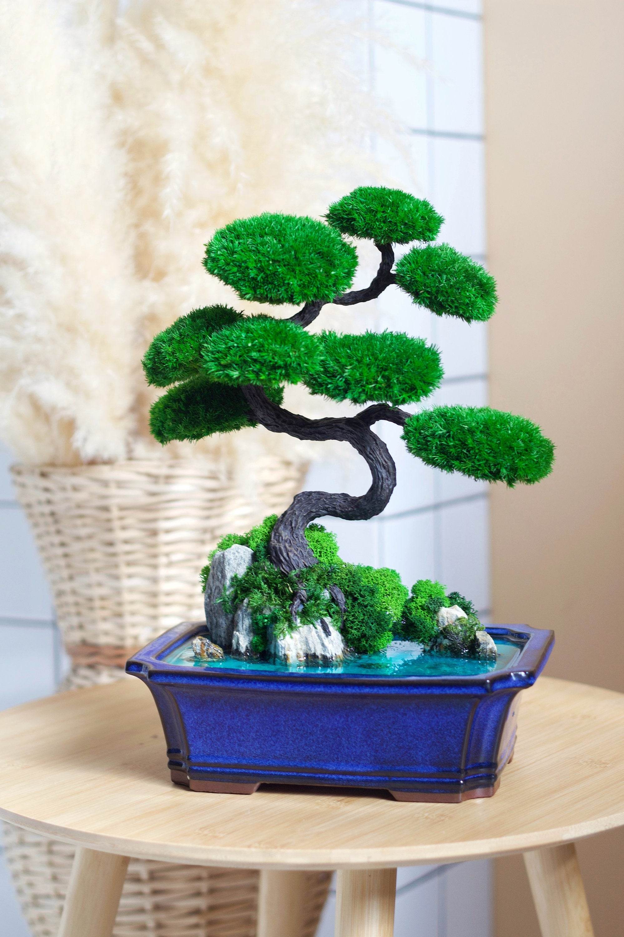 Bonsai Baum auf Felsen Regal Deko