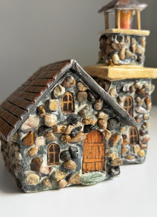 Stone Cottage with Tower – Miniature House for Terrariums & Fairy Gardens