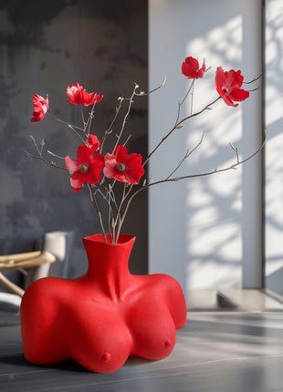 Female Form Breasts Ceramic Vase - Modern Minimalist Body Sculpture