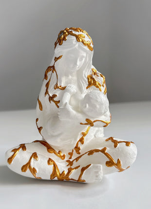 Gaia Goddess Statue with Baby, Mother Earth Figurine, Sacred Feminine Altar Decor, New Mom Gift