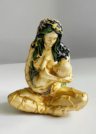 Gaia Goddess Statue with Baby, Mother Earth Figurine, Sacred Feminine Altar Decor, New Mom Gift