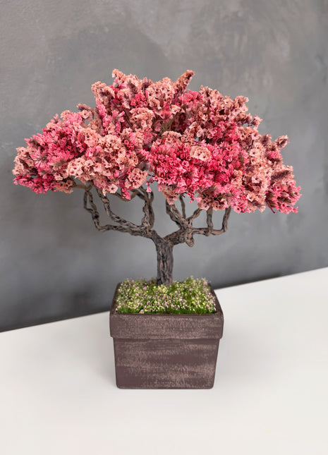 Peach Blossom Bonsai Tree | Handmade Preserved Moss Decor