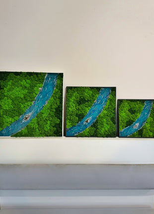 Preserved Moss Wall Art with Forest River