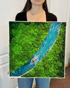 Preserved Moss Wall Art with Forest River