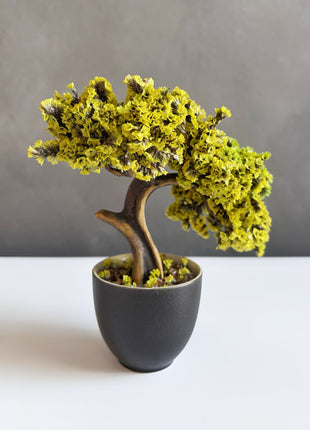 Golden Sun Bonsai Tree | Handmade Yellow Bonsai Decor