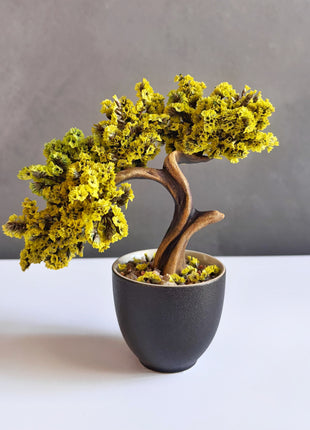 Golden Sun Bonsai Tree | Handmade Yellow Bonsai Decor