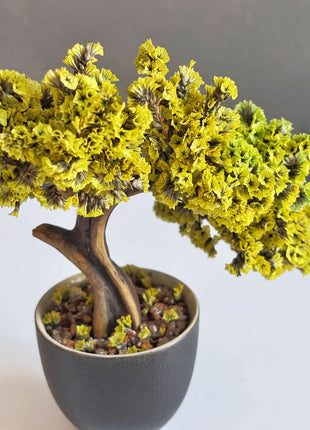 Golden Sun Bonsai Tree | Handmade Yellow Bonsai Decor