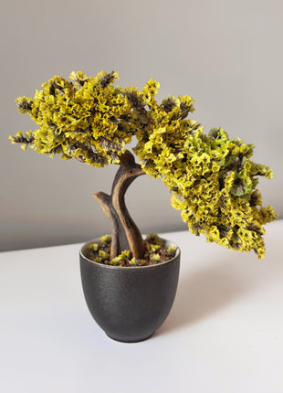 Golden Sun Bonsai Tree | Handmade Yellow Bonsai Decor