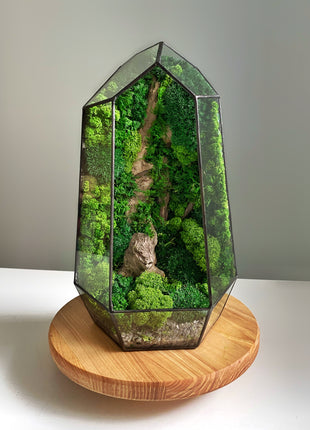 Geometric Crystal terrarium decor - Desktop mossarium