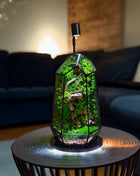 Illuminated Geometric Terrarium with Preserved Moss, Wooden Decor & LED Lamp Included