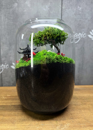 Leuchtender Wasserfall Harz-Fluss-Terrarium – Konserviertes Moos Zen Garten im Glasgefäß