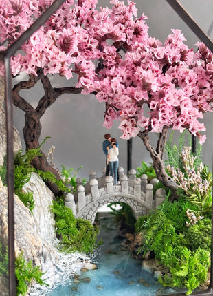Sakura Crossing - Mini Preserved Moss Terrarium