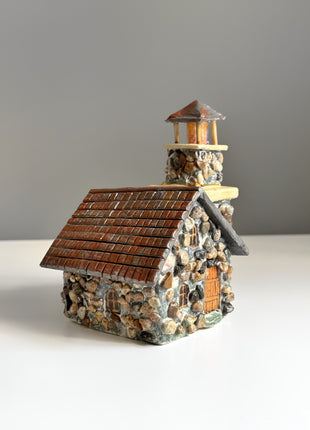 Stone Cottage with Tower – Miniature House for Terrariums & Fairy Gardens