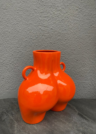 Orange Perfect Butt Woman Ceramic Vase