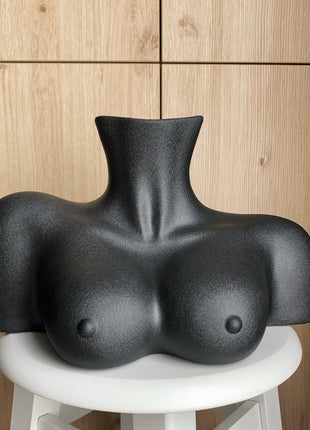 Perfect Black Nude Woman Breasts Ceramic Vase