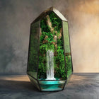 Glass terrarium with forest waterfall and preserved moss Minimalism - MagicGardens