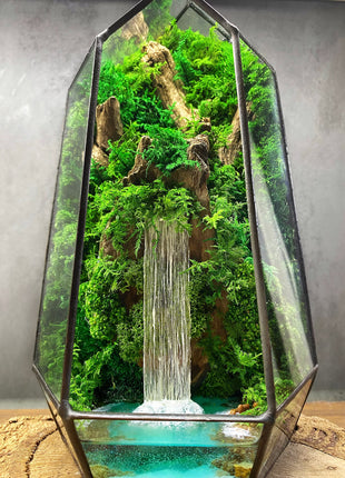 Perfect preserved moss glass terrarium