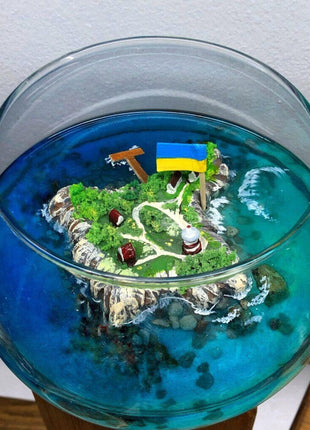 Unique Handmade terrarium "Snake Island is Ukraine"