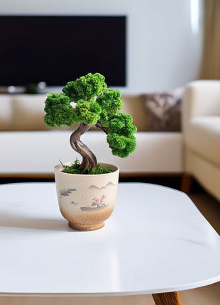 Mini Moss Bonsai Tree – Preserved Zen Decor for Home and Office