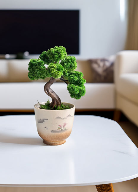 Mini Moss Bonsai Tree – Preserved Zen Decor for Home and Office