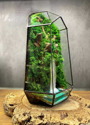 Preserved moss glass terrarium zen garden
