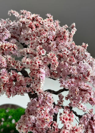Japanese Sakura-Style Bonsai Tree with Preserved Flowers & Moss