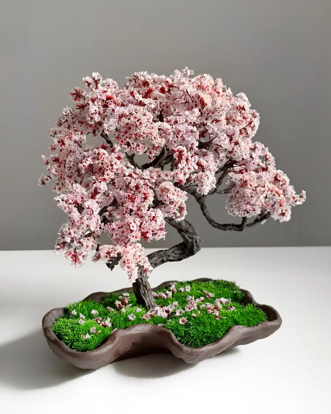japanese sakura bonsai tree Japanese Sakura Bonsai Tree with Preserved Flowers & Moss