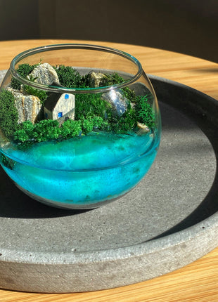 Tropical Ocean Glass Terrarium with Lodge