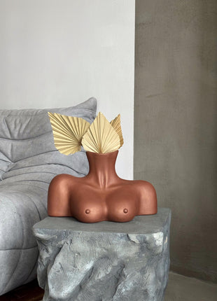 Female Form Vase – Terracotta Bust Sculpture