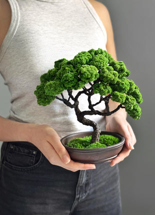 Handmade Low-Maintenance Bonsai Tree - Elegant Japanese Table Home Décor,
