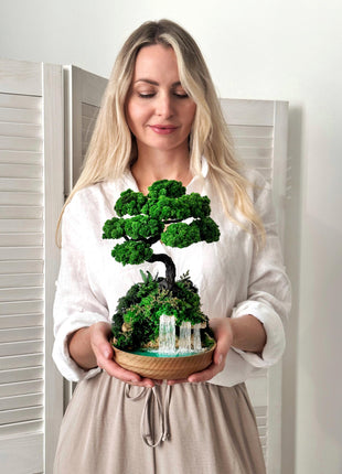 Handcrafted Preserved Moss Japanese Bonsai Tree