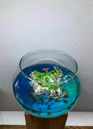 Handmade Snake Island is Ukraine Terrarium — Miniature Moss Landscape in Glass Bowl - MagicGardens