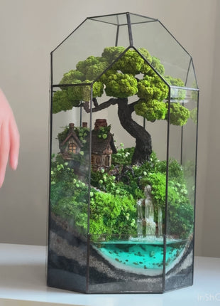Glass terrarium Forest Haven with bonsai