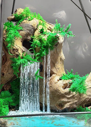 Mountain Waterfall Terrarium with Moss and Lamp – Large Glass Display - MagicGardens